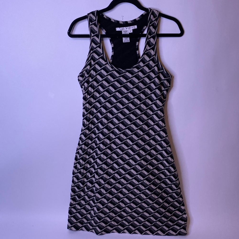 Max Studio Black White & Gray Print Dress - Picture 1 of 4